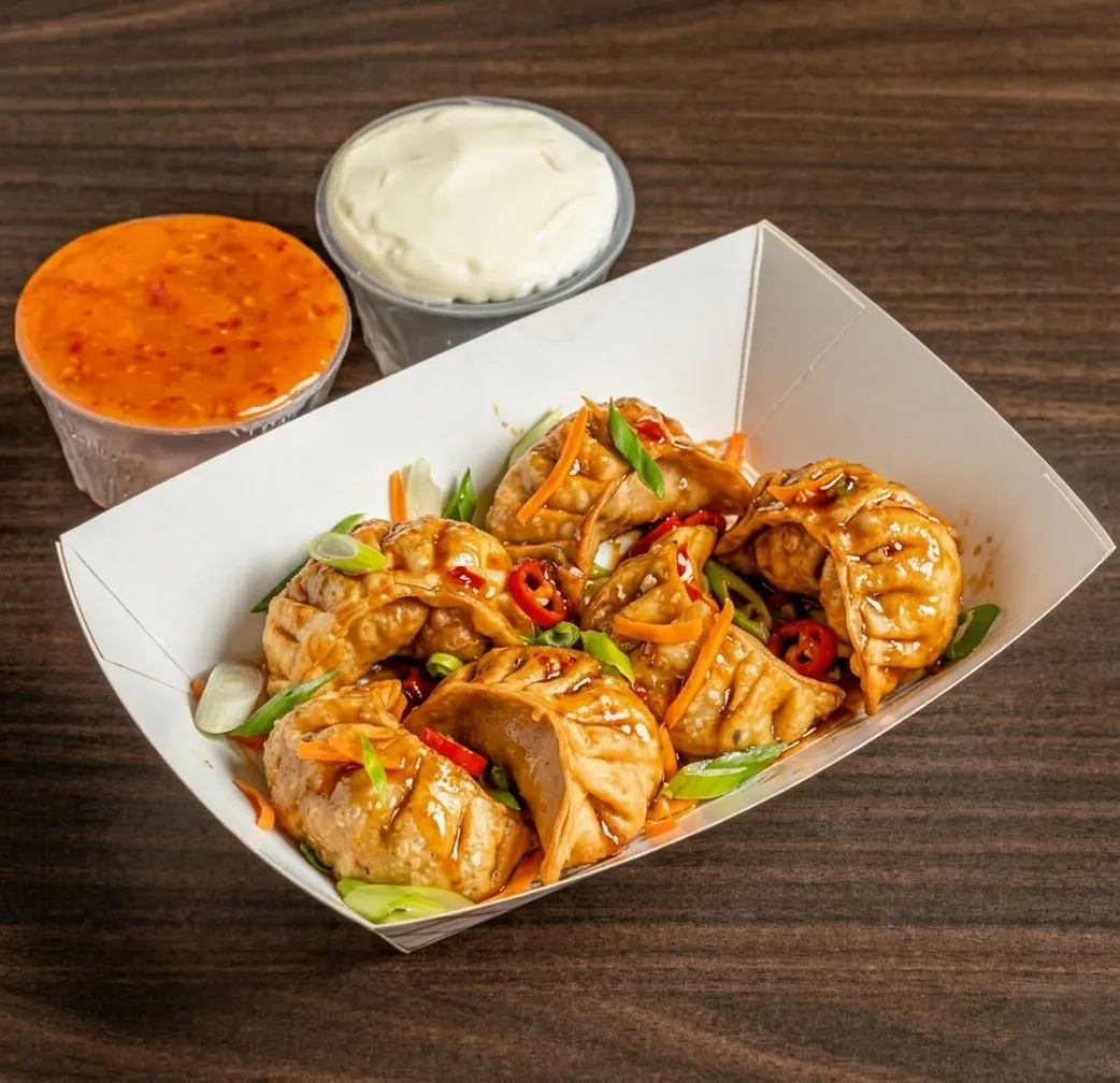 Chilli Chicken Momos - Spicy dumplings at Sector 17 Indian Eatery Sage Hill Calgary