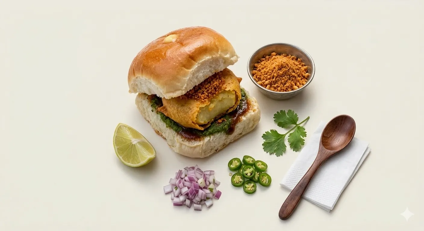 Vada Pav - Mumbai street food at Sector 17 Indian Eatery Sage Hill Calgary